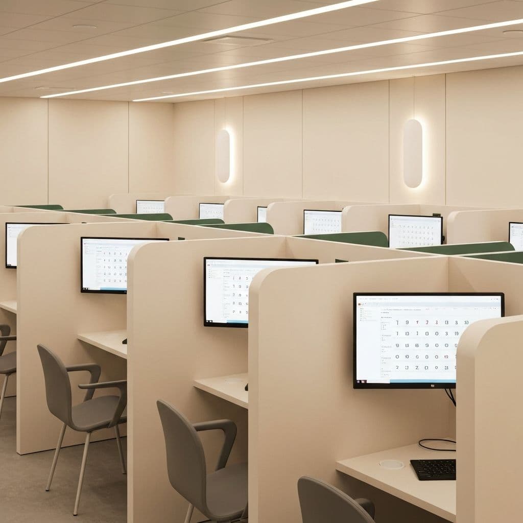 Computer-based testing hall set up for NEET-PG mock examinations